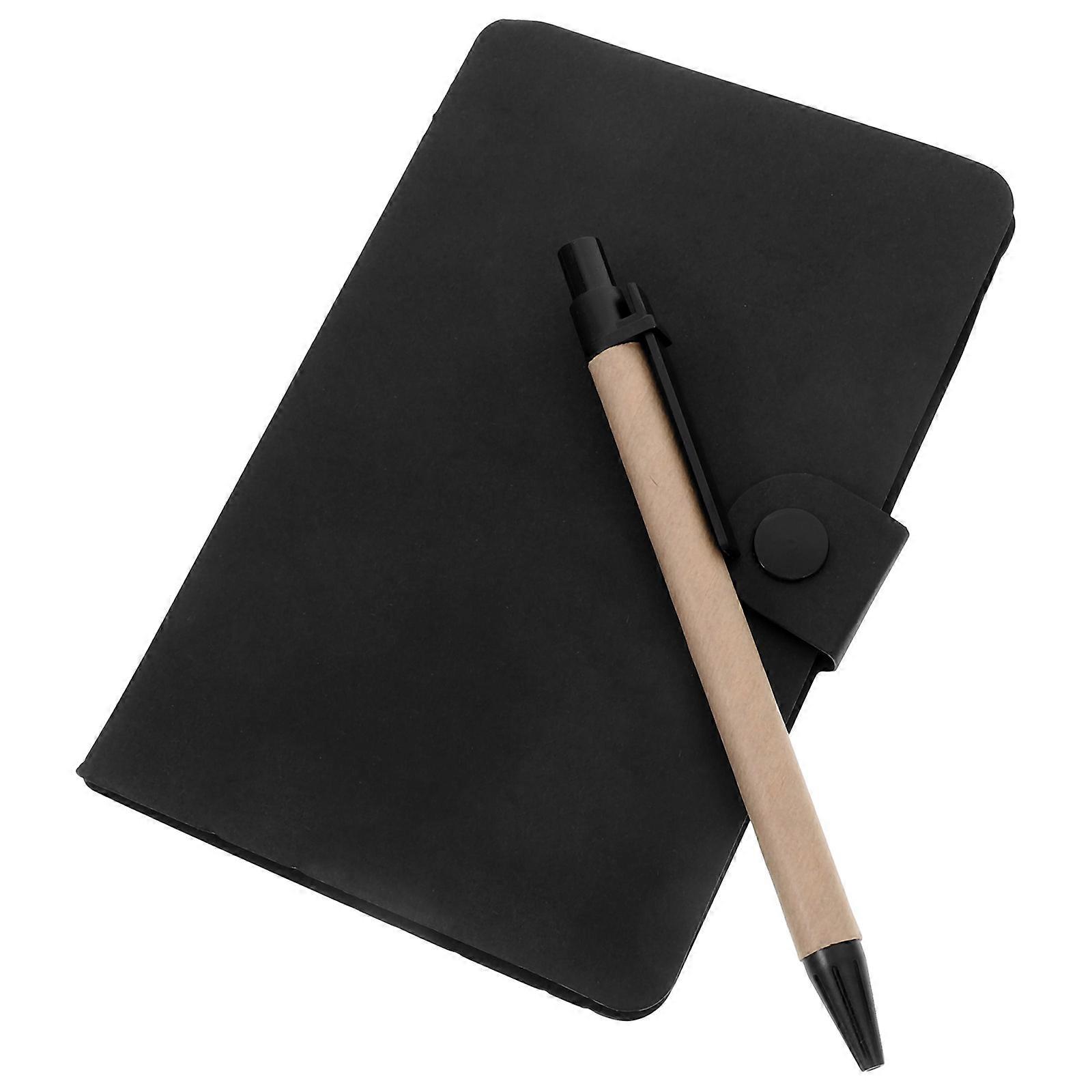 Notebook with Pen for Work Includes Tabs 3Pcs Black Small Notebook Set