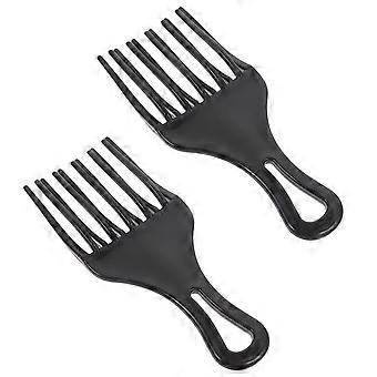 Conjunto de 2 pentes de plástico preto para cabeleireiro, ideais para massagear o couro cabeludo.