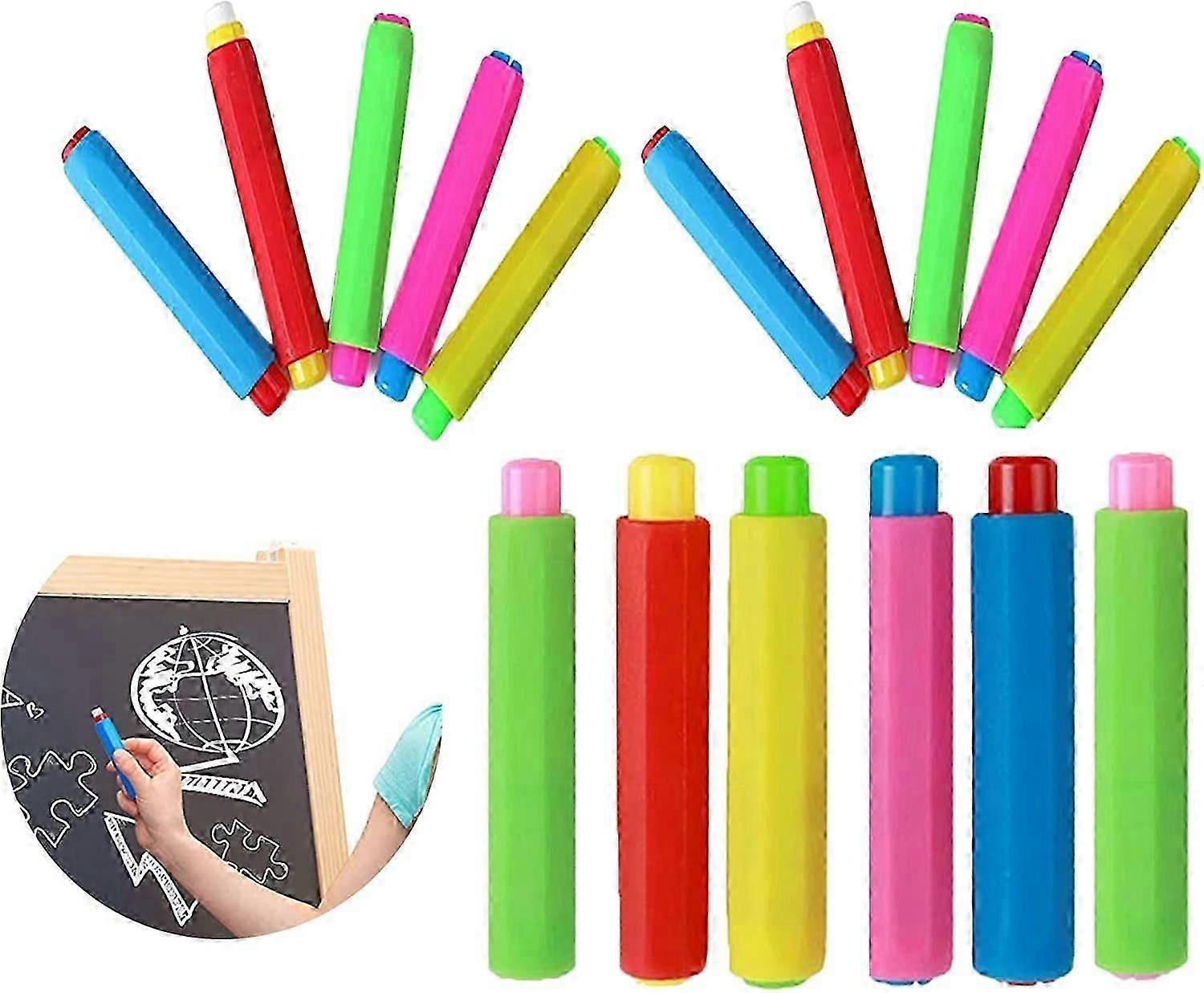 Adjustable Plastic Chalk Holders, 16 Pcs, School Supplies