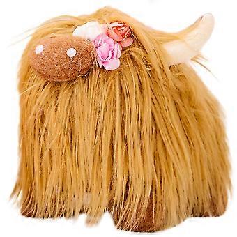 Realistic Stuffed Cow Toy for Kids Use Brown Plush Animal Toy