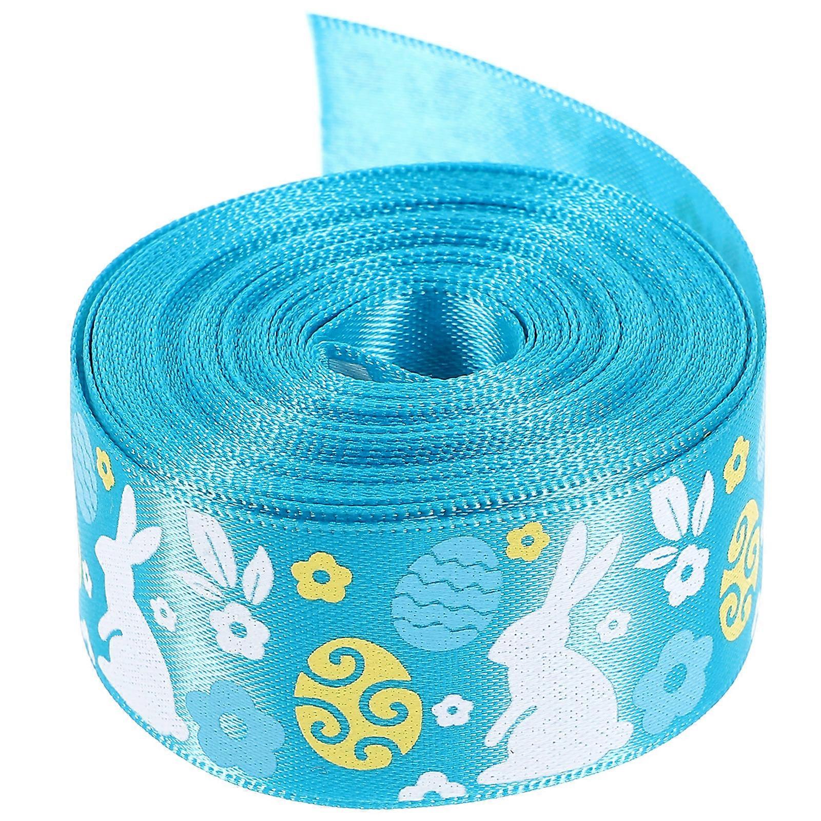 Gift Wrapping Easter Ribbon for Clothes Use 1 Roll Sky-Blue Polyester