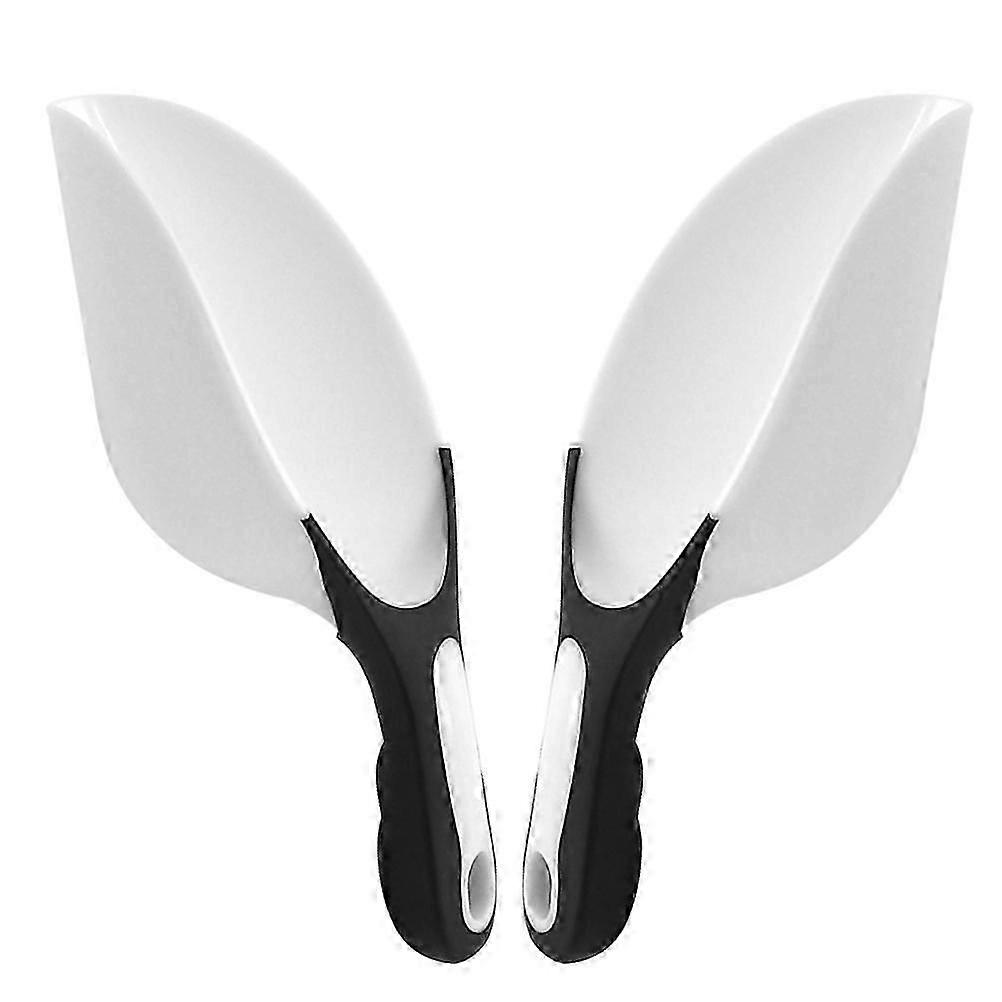 Reusable Plastic Ice Scoops, White, 2Pcs