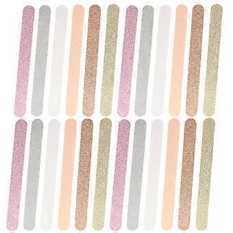 Double-Sided Nail File Glitter Nail File Strip for Pedicure Use 30Pcs