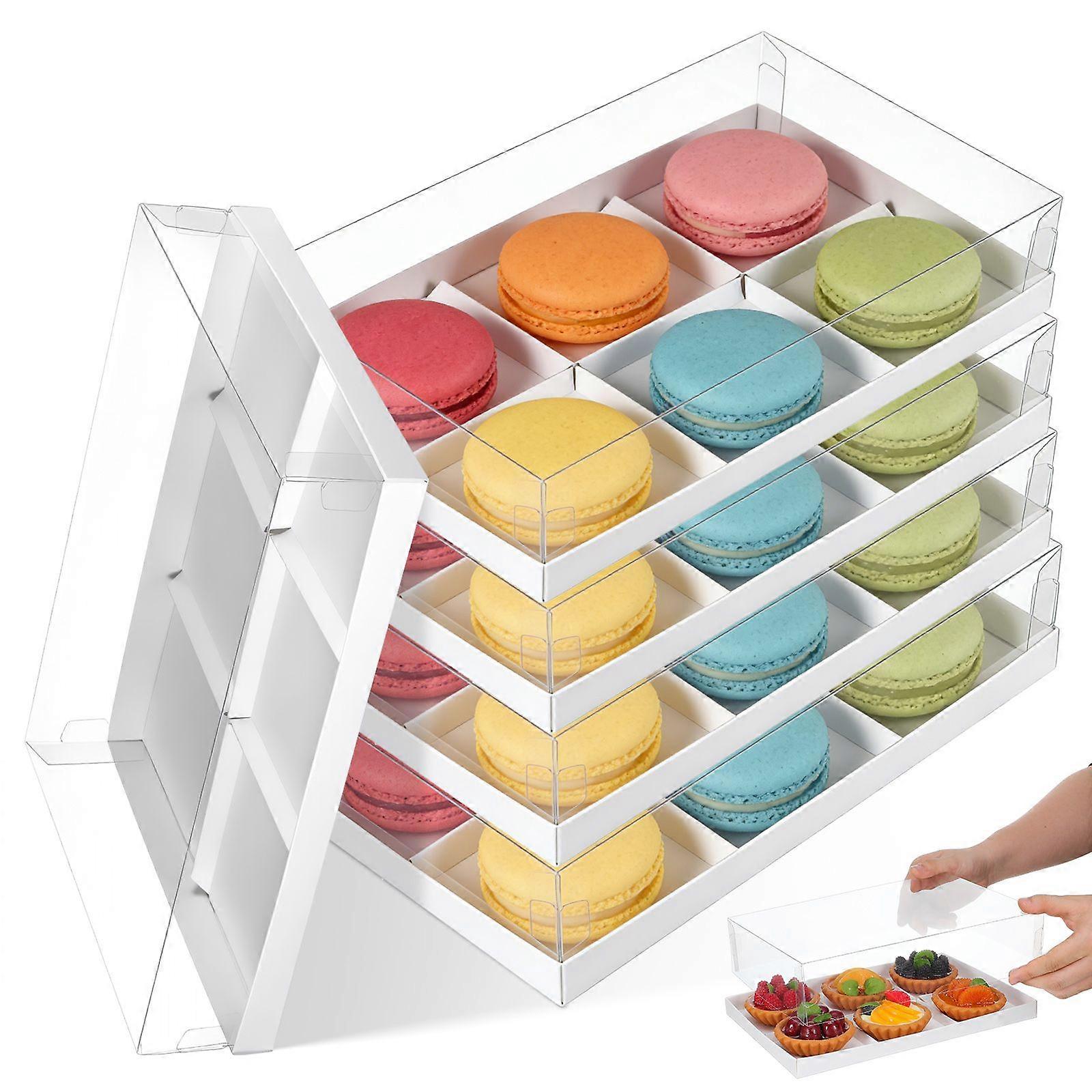 5pcs Donut Boxes Clear Bakery Box Compartment Cake Packaging Boxes Cookie Boxes Bakery Box