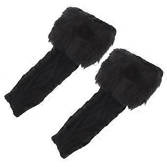1 Pair Winter Women's Knitted Wrist Cuffs Detachable Warm Hand Sleeves for Sweater and Coat Short Arm Warmers Knitting Faux Wrist Cuffs