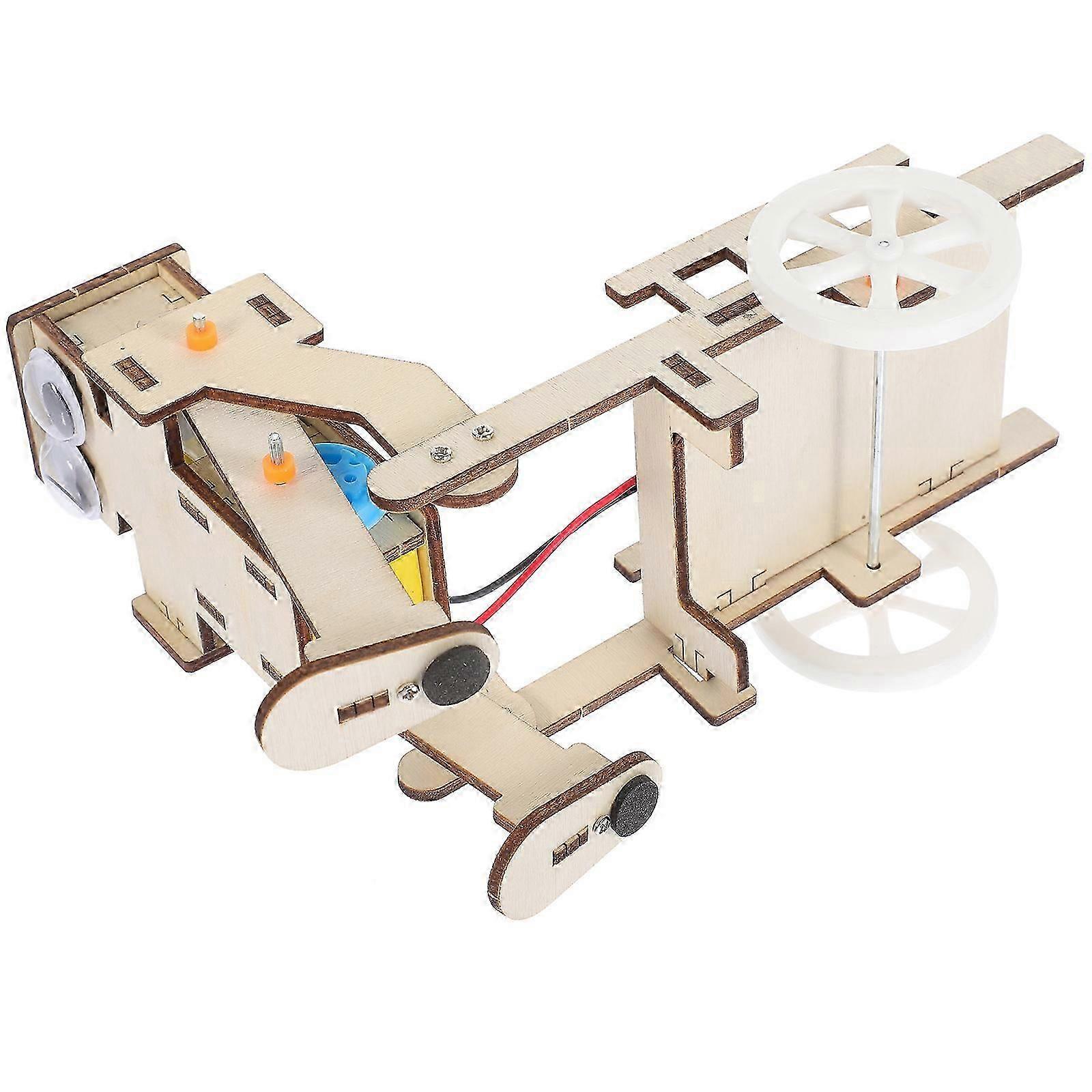 Wooden Robot Science Project Kit Self-Assembly Puller Robot Toy 3Sets
