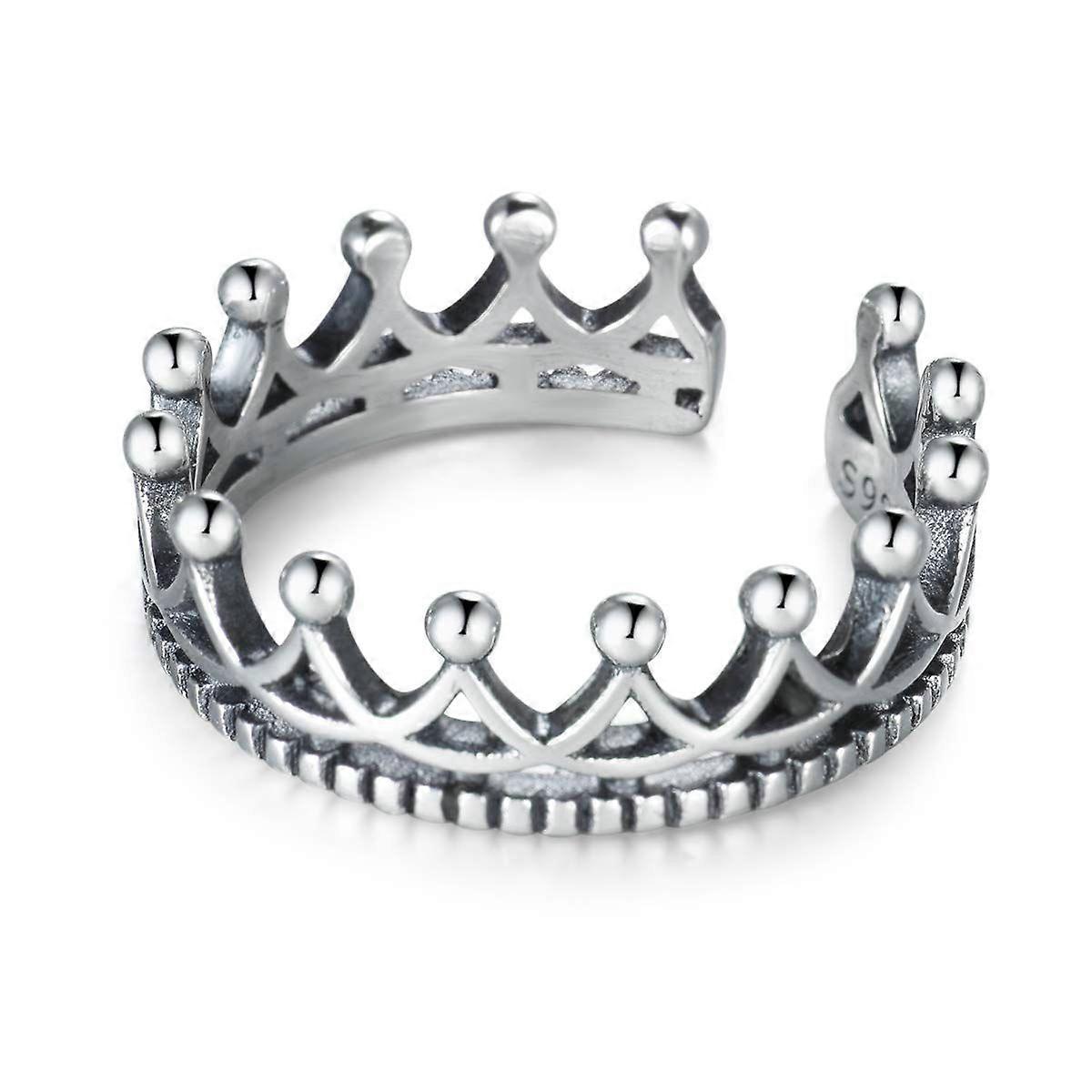 Solid 925 Sterling Silver Ring for Women,Adjustable Vintage Ring