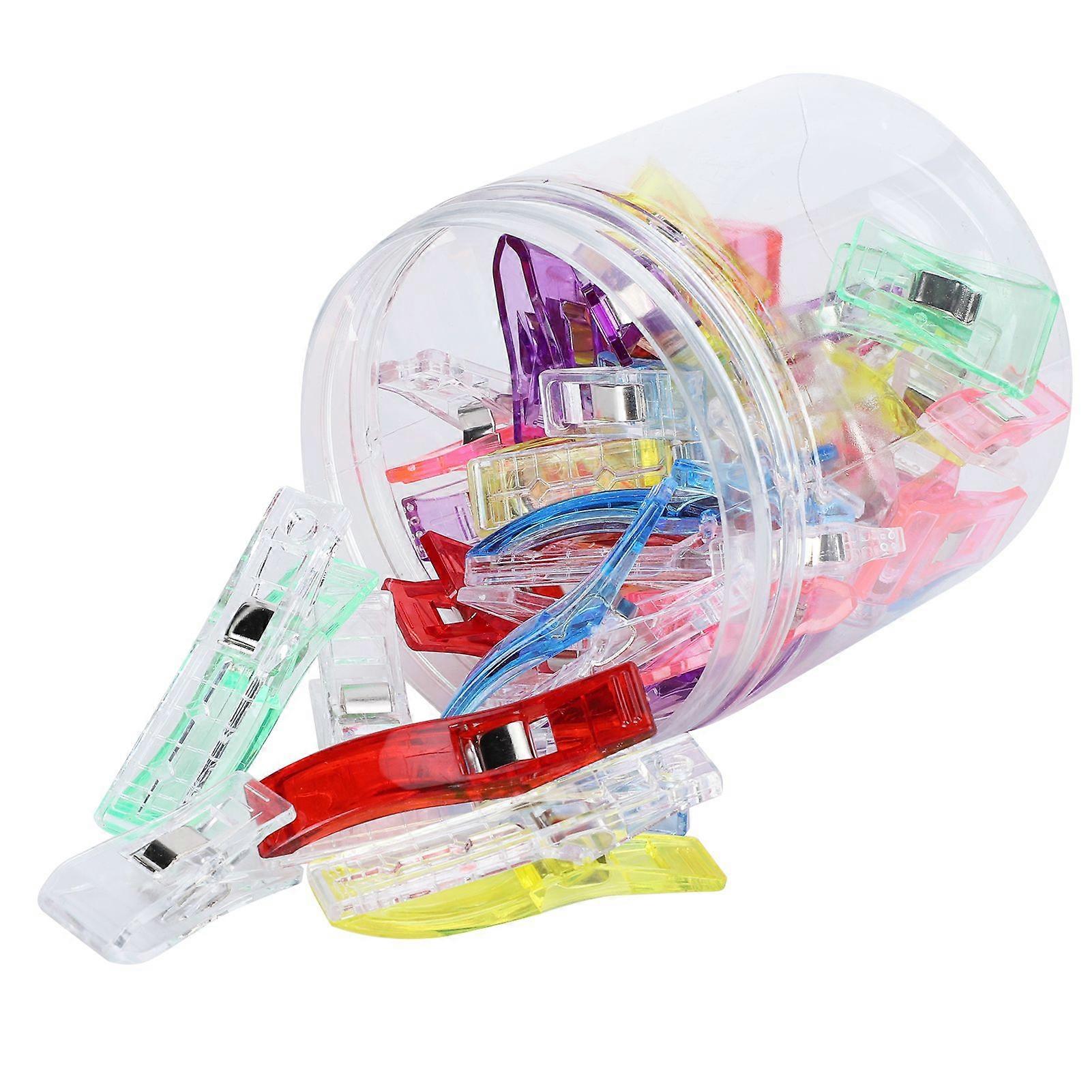 48Pcs Hemming Clips Fabric Craft Mixed Color Plastic Sewing Patch?Work Positioning Clip