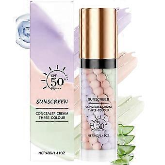 Makeup Primer SPF 50 3 in 1 Color Correcting Oil Control Waterproof Face Sunscreen 1PCS