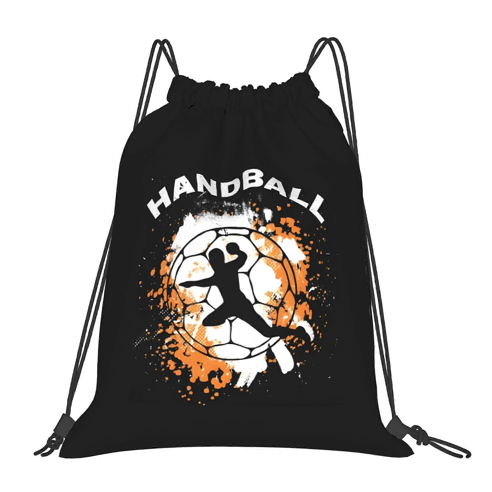 Handball Player Drawstring Backpack Drawstring Gym Bag-Pqasd