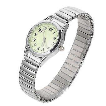 Casual Digital Luminous Elastic Band Couple Watch Christmas Present Silver