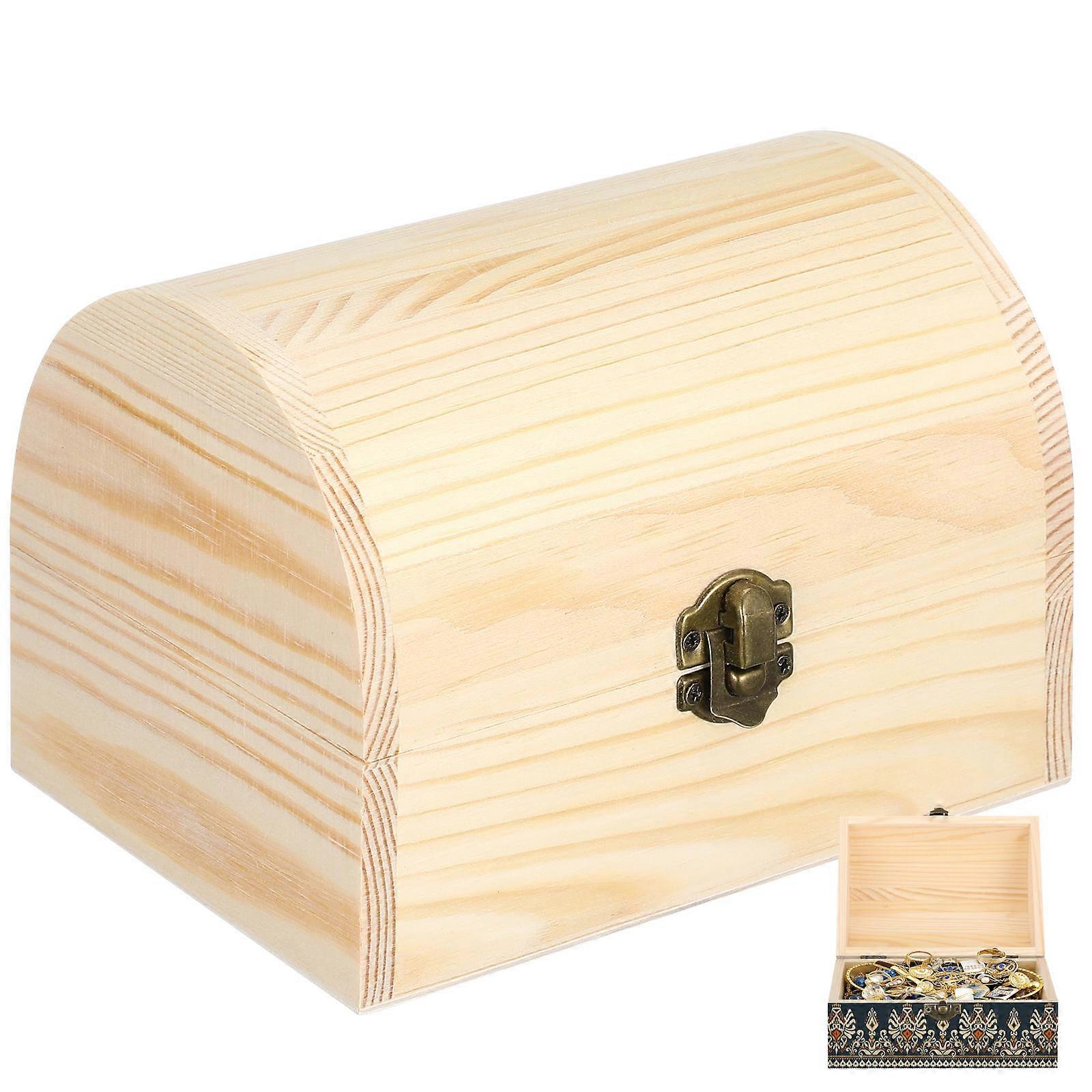 1Pc Solid Wooden Arc Design Storage Boxes Gift Boxes Treasure Boxes (Large)