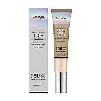 CC-Creme fürs Gesicht, natürlicher Concealer, feuchtigkeitsspendender Hautton, Außenschutz, nackte Gesichtscreme, 30 ml