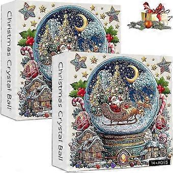 Urlaub Schneekugel Puzzle - Weihnachten Kristallkugel Puzzle, Weihnachtsdekorationen, buntes saisonales Puzzle für das Studium, Schlafzimmer, Kamin Dekor