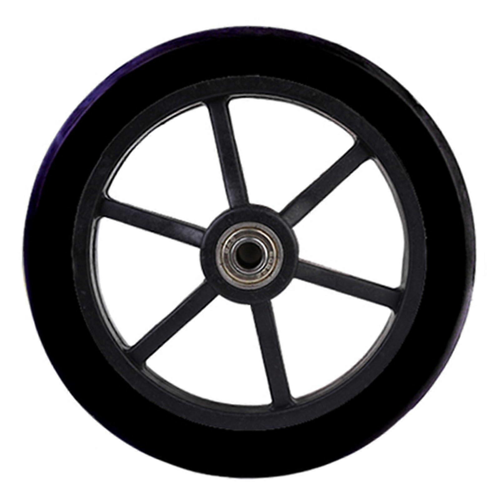 2pcs 6 Inch Solid Front Wheelchair Replacement Wheels, Black Polyurethane Caster Set with Durable Bearings