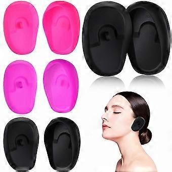 Silicone Waterproof Ear Covers for Hairdressing, 4 Pairs