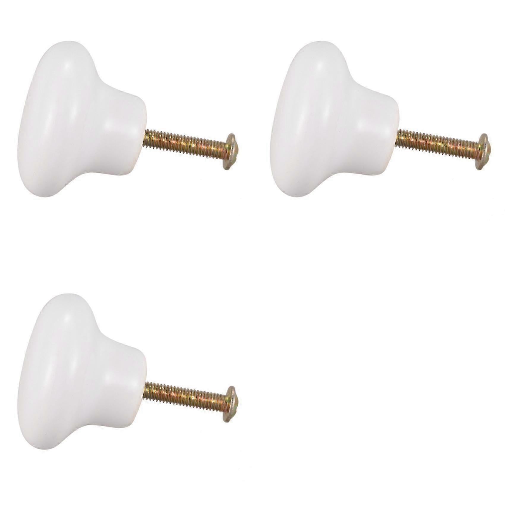 3pcs Ceramic Door Round Handles Kitchen Cabinet Cupboard Wardrobe Pull Knobs White S