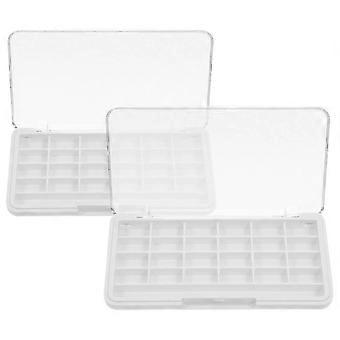 2Pcs Empty White DIY Lipstick Makeup Palette Storage Container