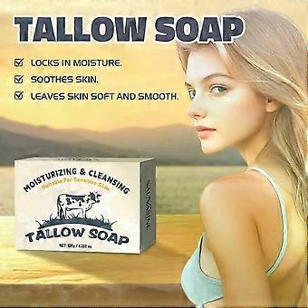 Beef Tallow Soap BarGrass Fed Tallow SoapMoisturizing Face & BodyWash Great for Dry, Itchy, Sensitive Skin Pure Bath Body Wash Soap for Adults, Kids