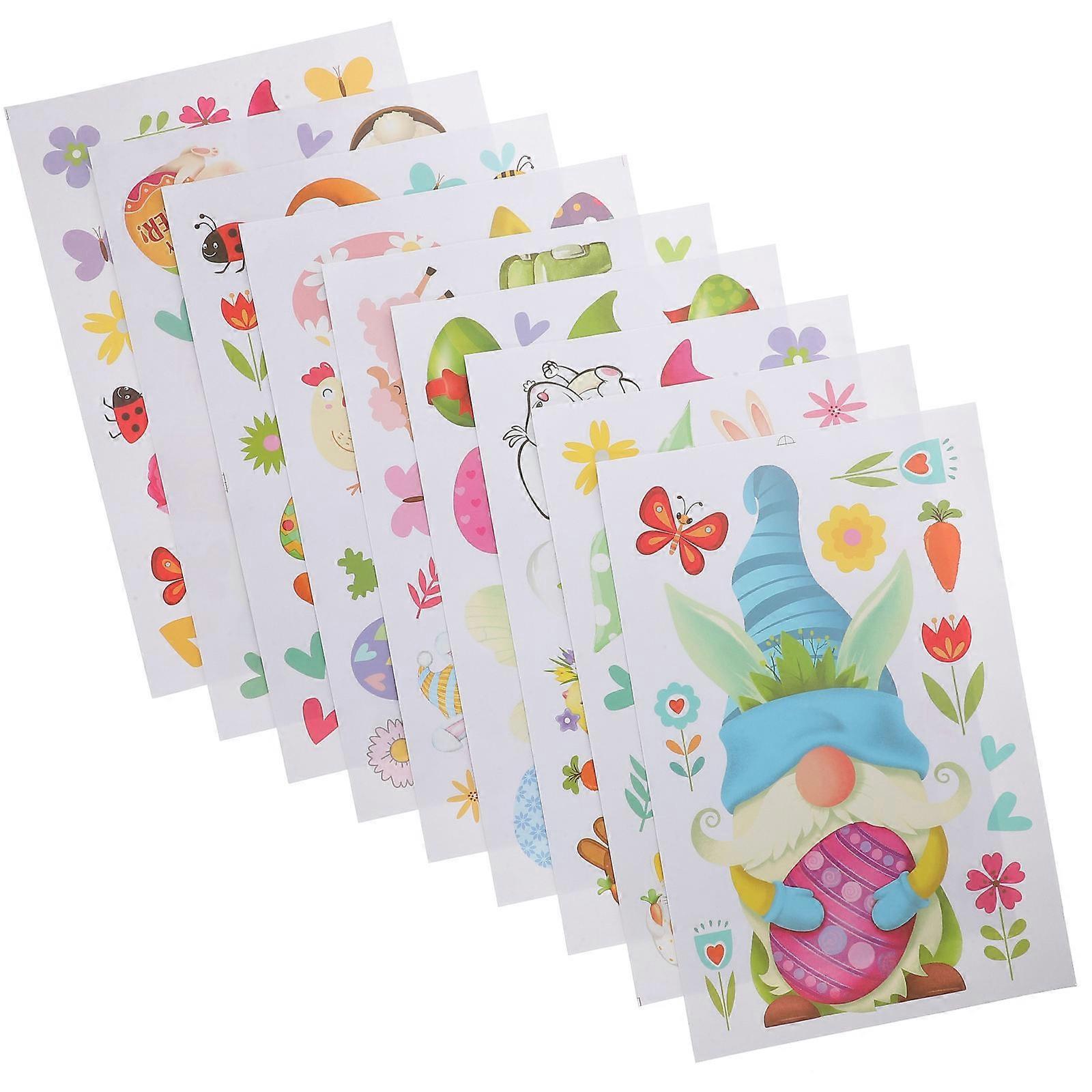 Easter Window Sticker Set for Decorative Door Use with 18Sheets