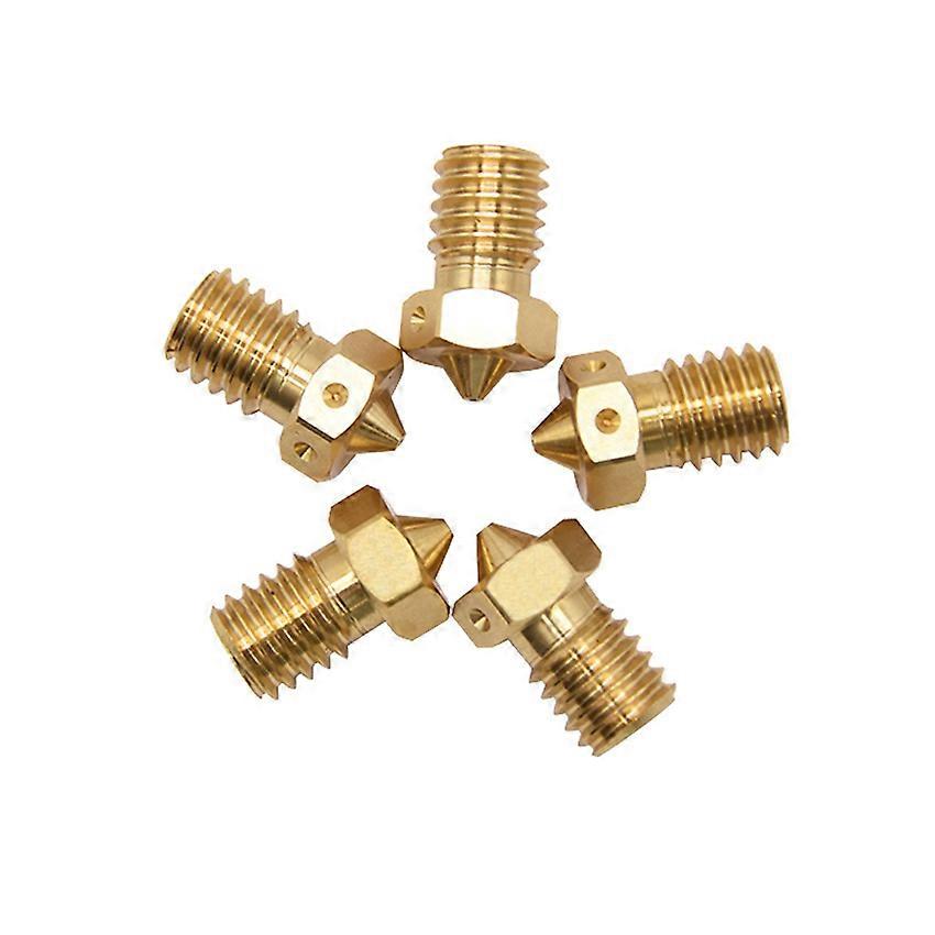 E3D V6 Brass Nozzle 5-Pack 0.4mm 1.75mm M6 Thread for 3D Printer Hotend

