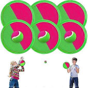 Kids Outdoor Toys, Toss and Catch Ball Set, Outdoor Yard Games voor kinderen met 6 Paddles 3 Balls Paddle Game Set