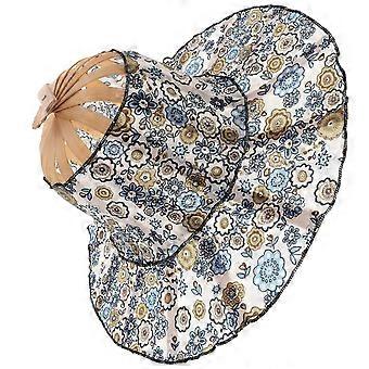 Foldable Bamboo Sun Hat for Decoration Versatile Beach Hat Uv Protection