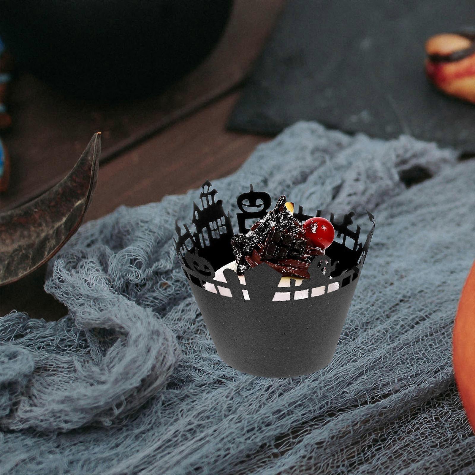 Halloween Cake Wrapper Baking Cups for Cake Decoration 36Pcs