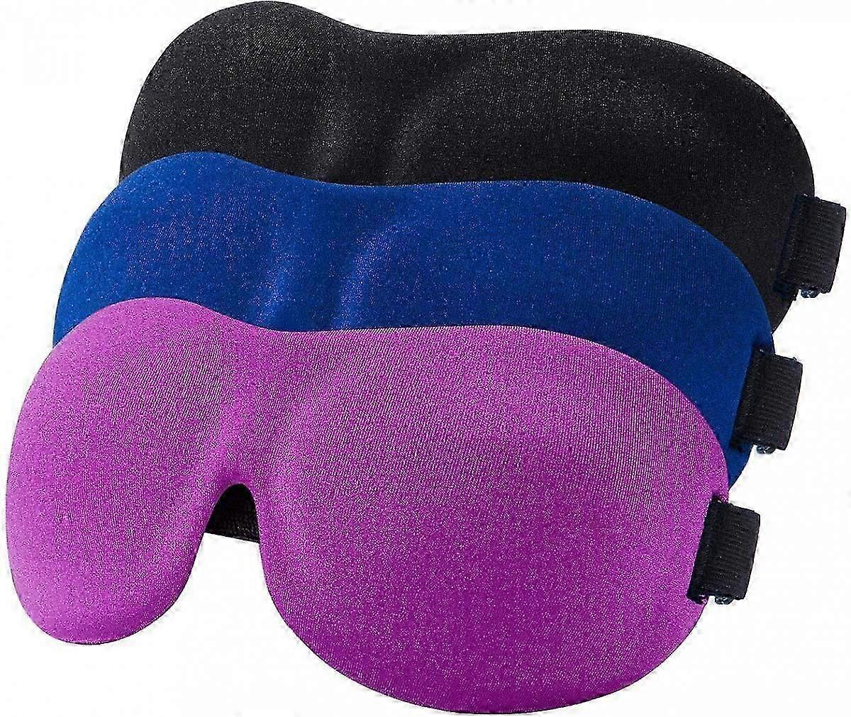 3 Pack Lightweight Comfortable Eye Masks for Blocking Light