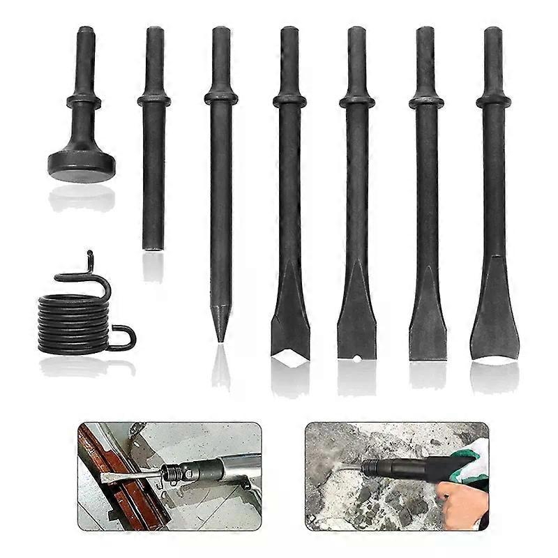 8Pc Air Chisel Head Set Pneumatic Chisel Air Hammer Punch Chipping