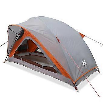 vidaXL Tent 1-persoons waterdicht grijs en oranje