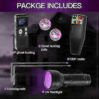 Equipment Kit for Paranormal Enthusiasts,Includes EMF Meter,EVP,Dowsing Rods,UV Light for Entertai_ynap