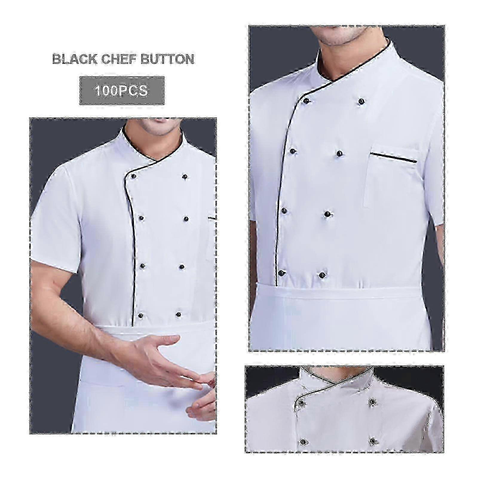 100pcs Chef Jacket Black Ball Buttons Garment Accessories