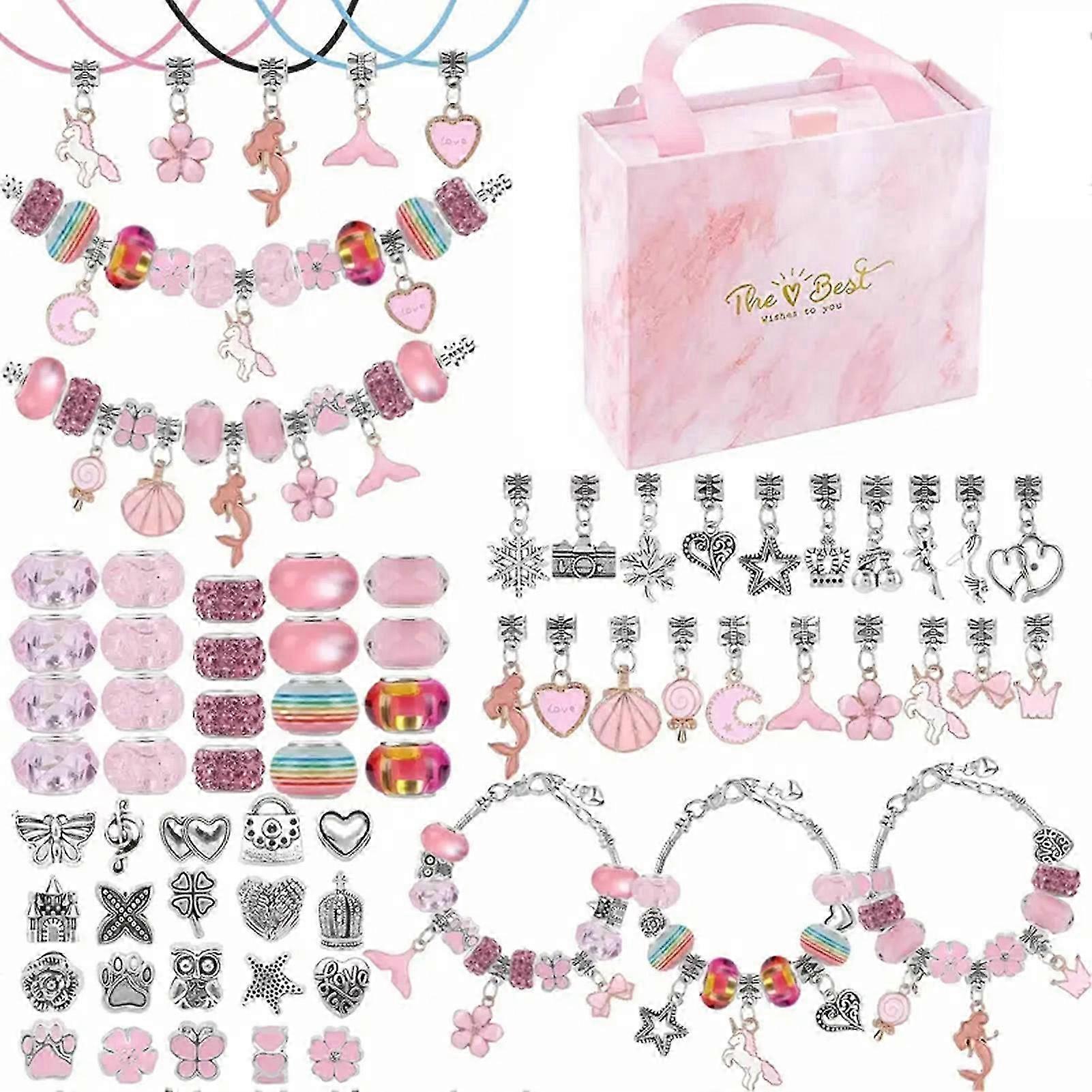 67pc Pink Craft Beads Set