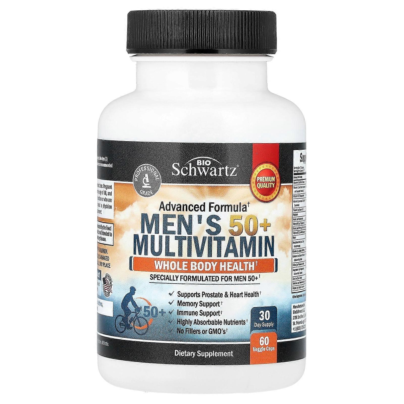 BioSchwartz, Men's 50+ Multivitamin, 60 Veggie Caps
