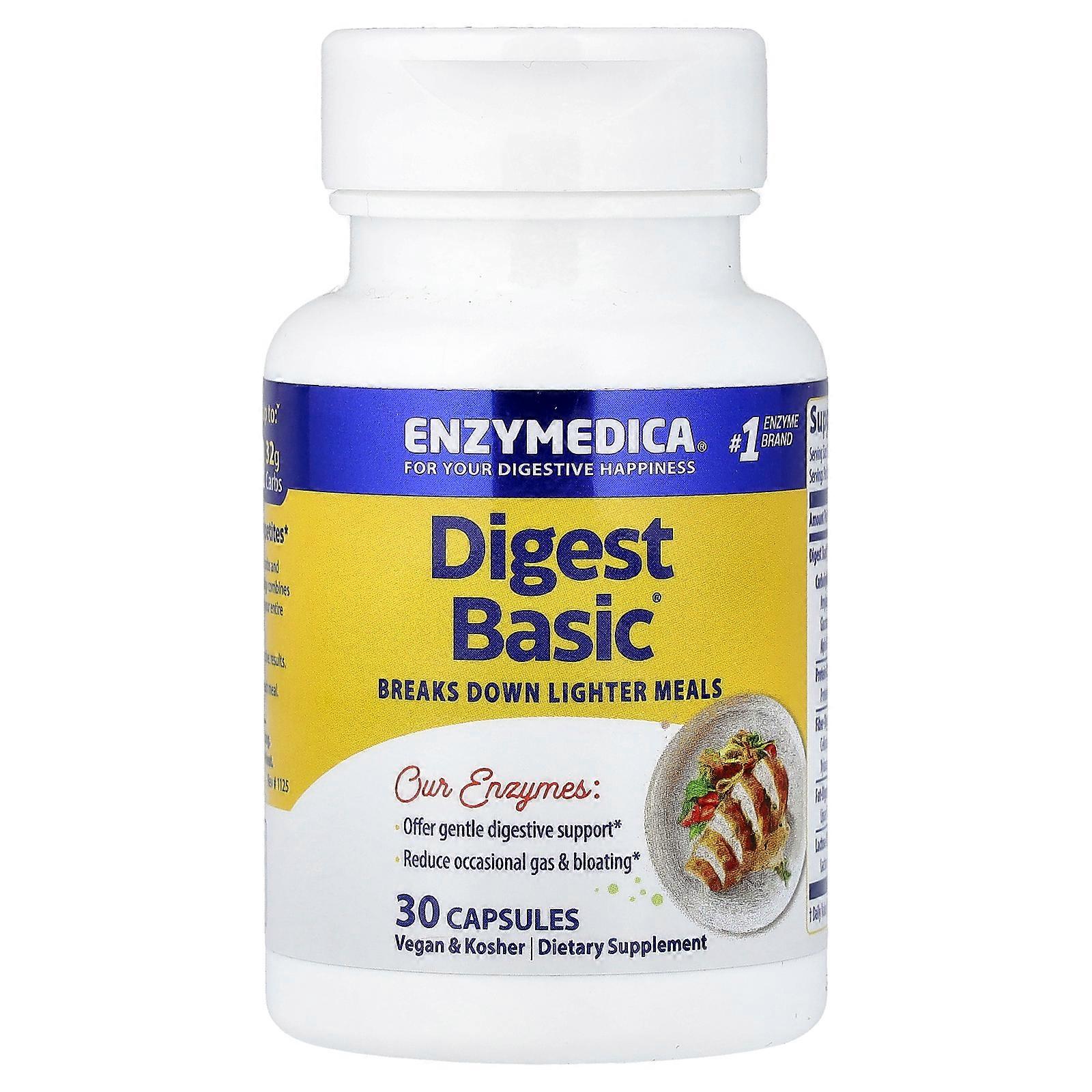 3 x Enzymedica, Digest Basic®, 30 Capsules