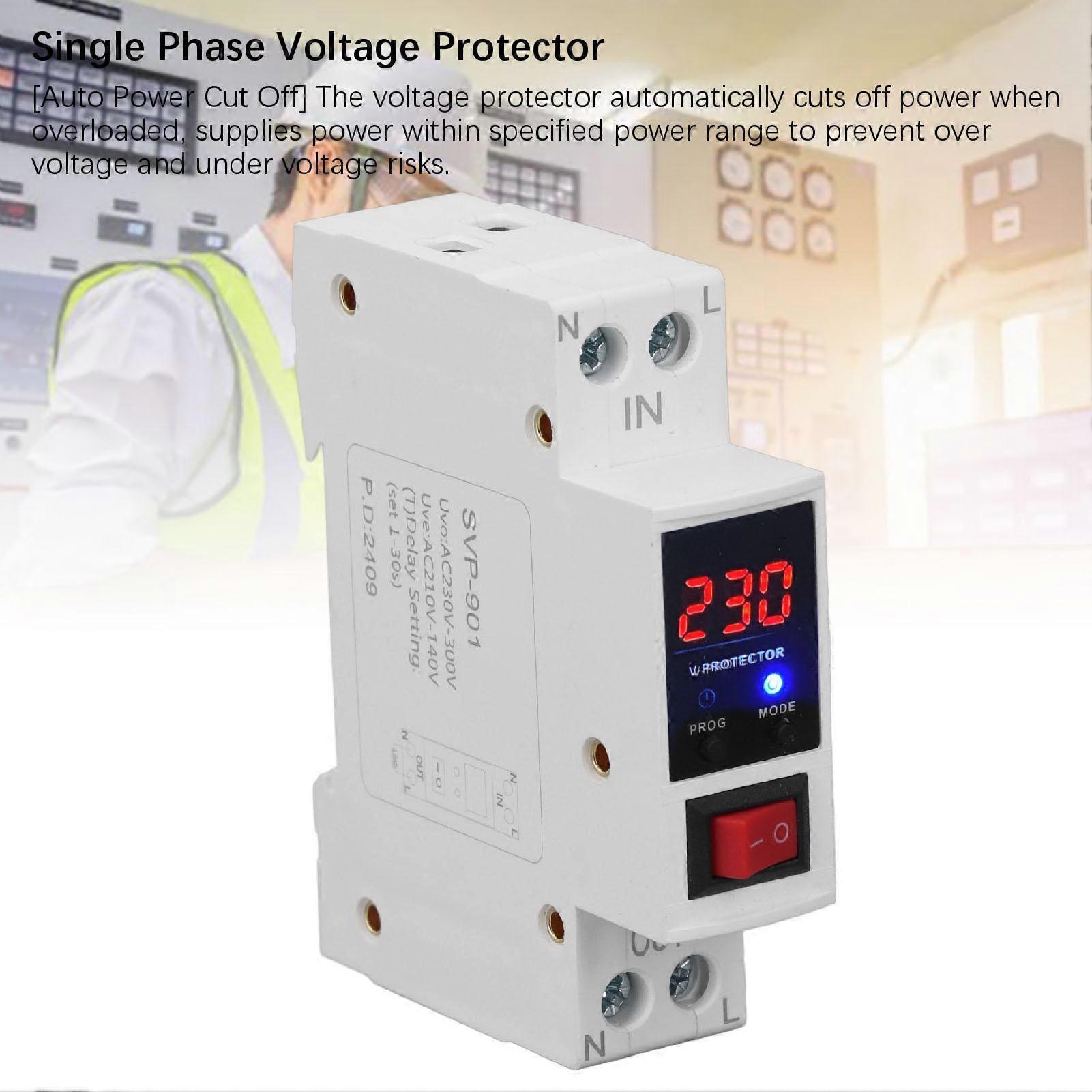 Single Phase Self Recovery Voltage Protector Over Under Voltage Protective Device Automatic Reset Switch