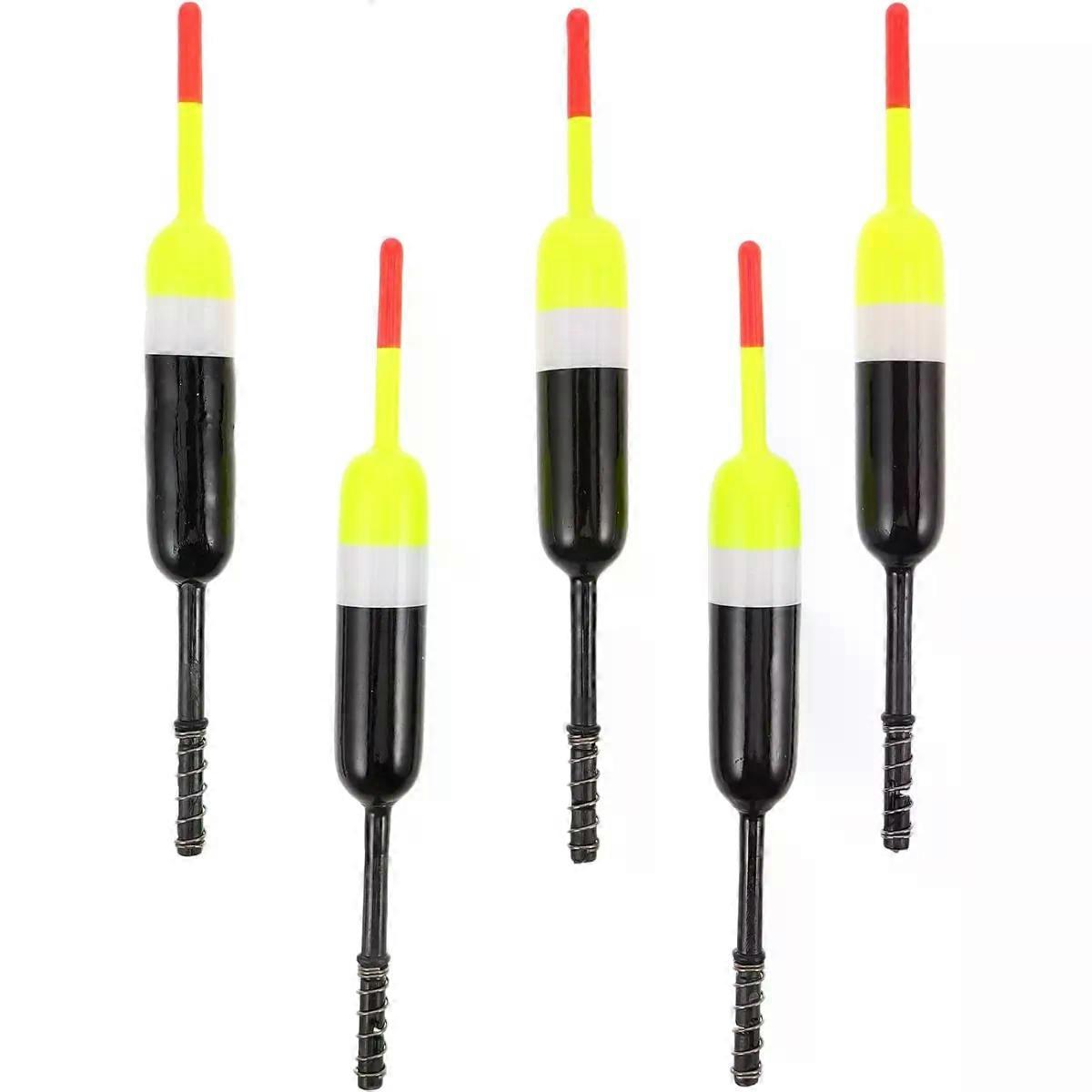 5pcs Weighted Fishing Bobber Float with Spring, Plastic Vertical