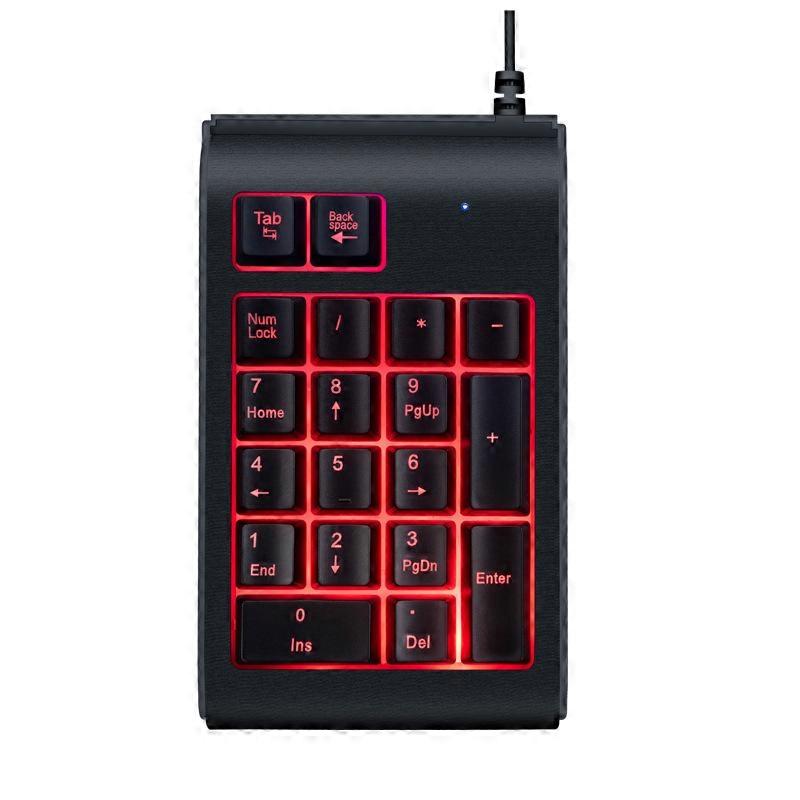 19-Key Numeric Keypad, USB Wired Mechanical Numeric Keypad, Mini Numeric Keypad with LED Indicator-YC