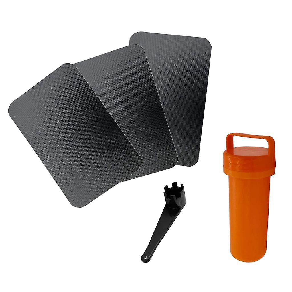 Kit di riparazione per kayak gommone Secchio per contenitore con chiave per valvola patch in PVC