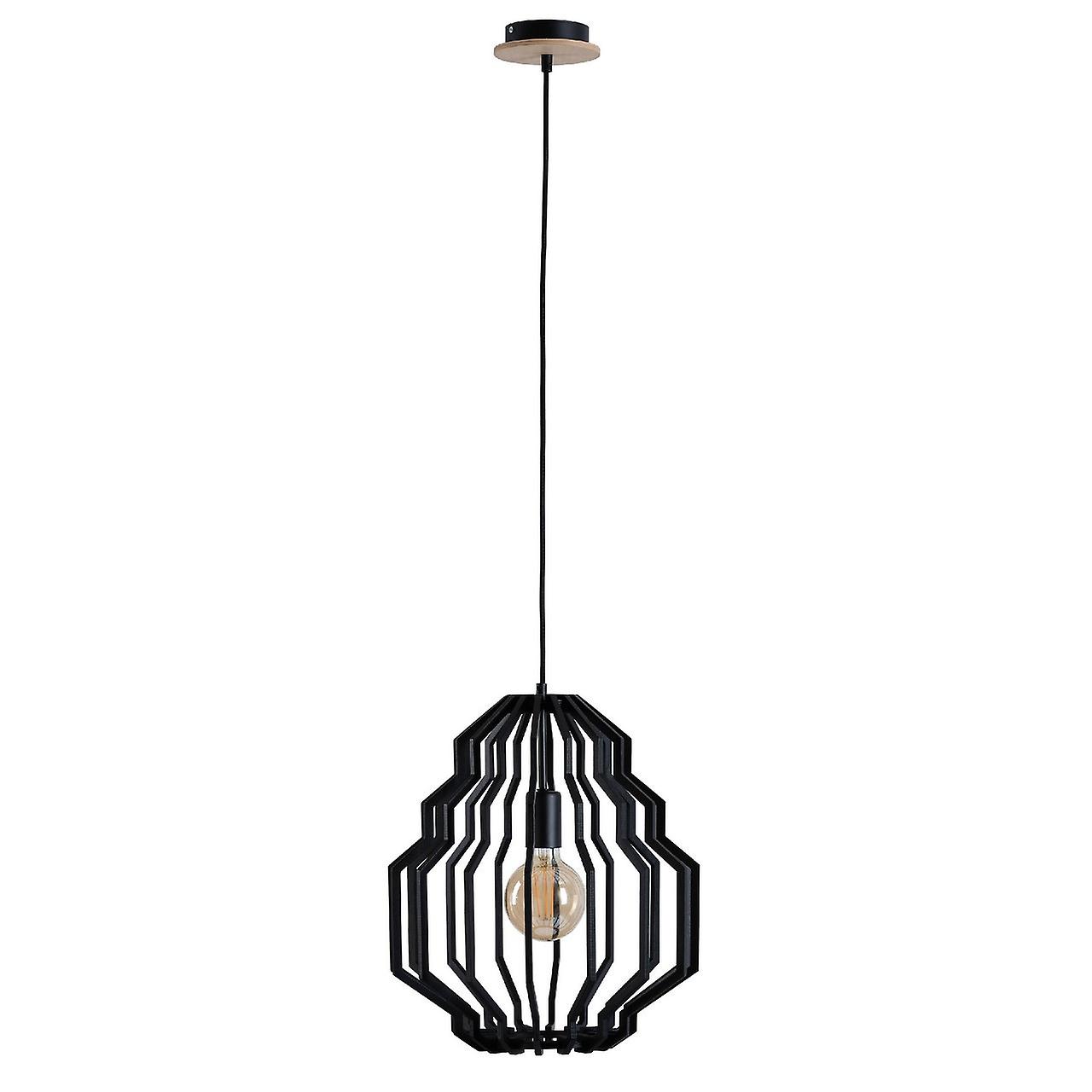 Keter Rufo Wire Frame Pendant Ceiling Light Black, 35.5cm, 1x E27