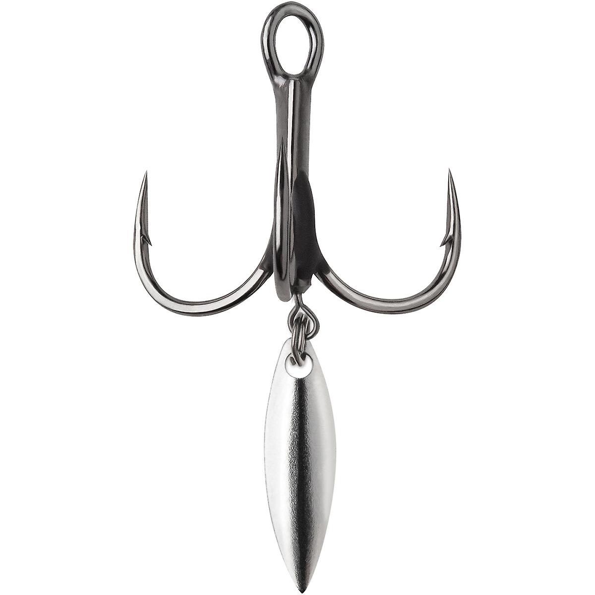 VMC Bladed Hybrid Treble Short Fishing Hook 2-Pack - Black Nickel