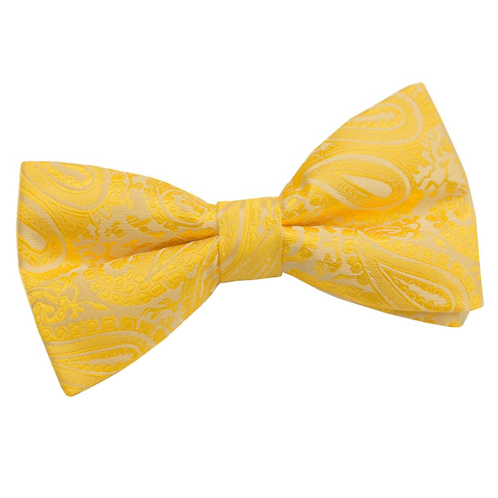 Gold Paisley Pre-Tied Bow Tie