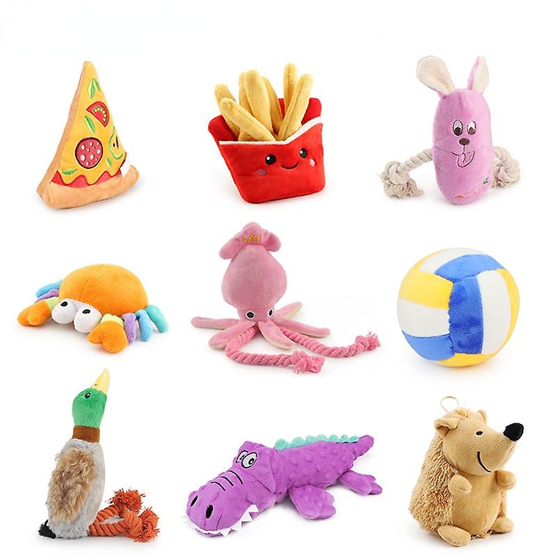 Plush Squid Dog Toy Soft Plush Pet Toy Crab Chew Puppy Press Sound Squeak Toys For Dogs Various Toys