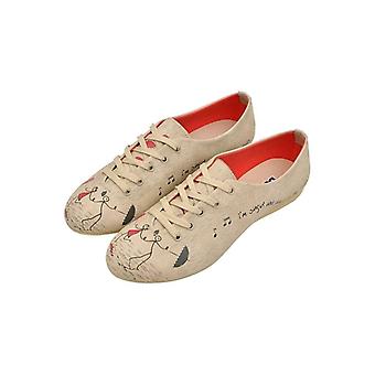 Dames Vegan Leer Witte Sneakers - Flowing Orca Design