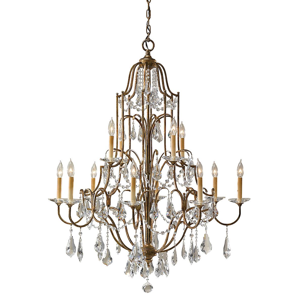 Elstead Valentina - 12 Light Multi-Tier Chandelier, Oxidised Bronze