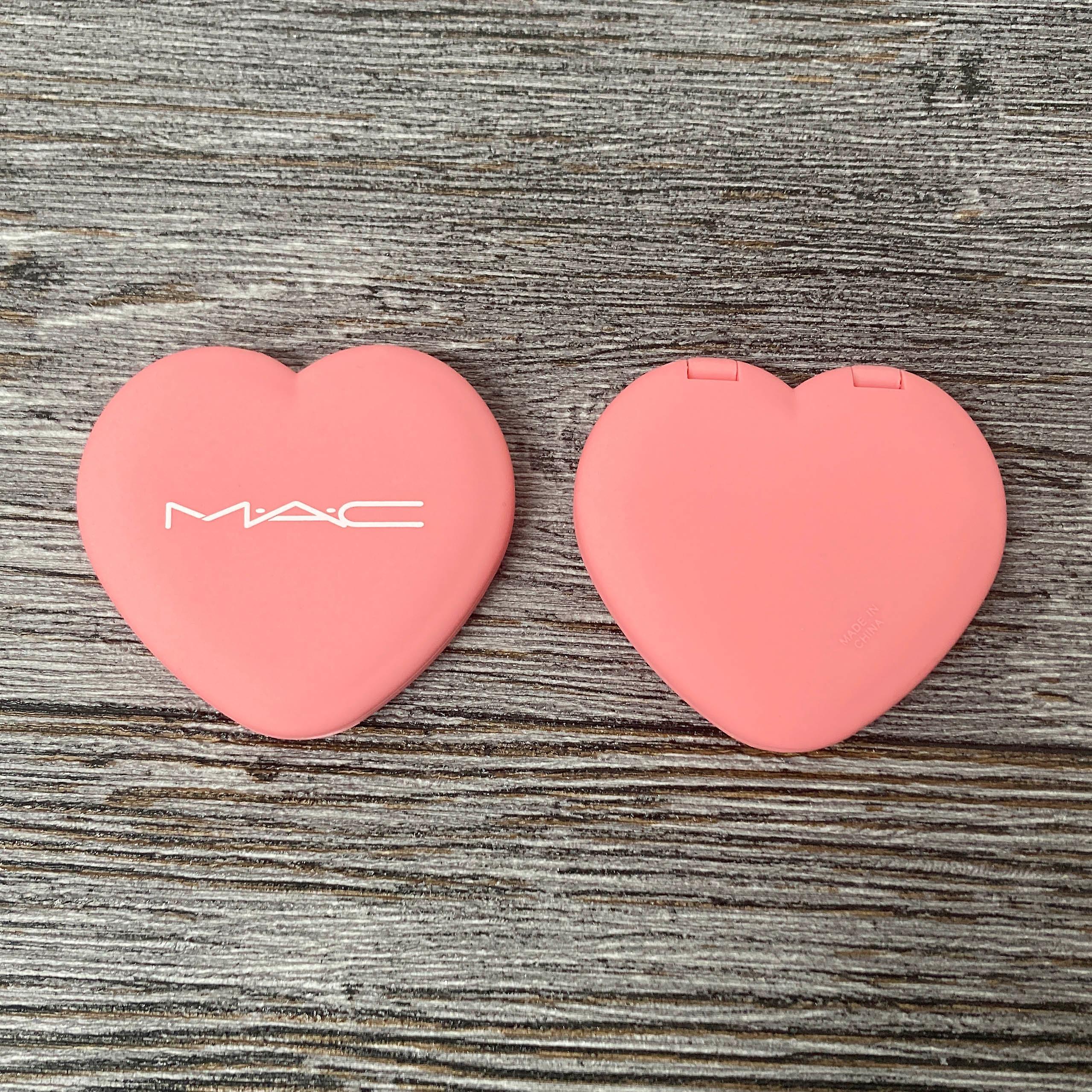 ハート型ハンドミラー、ラバーコーティング品質かわいいブランドのメイクアップミラー