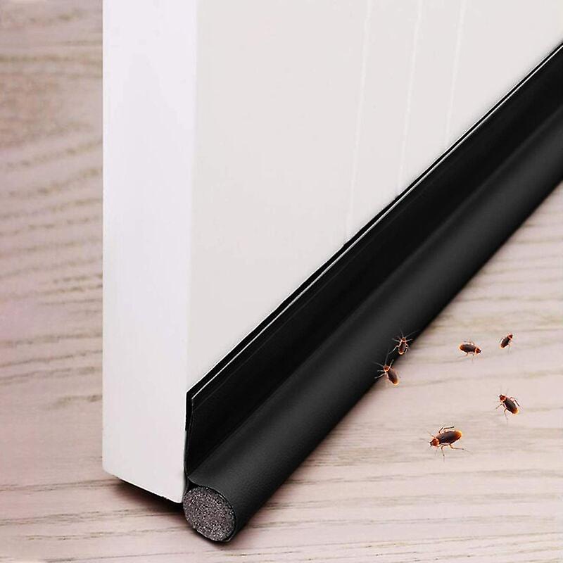 96CM Unilateral Door Bottom with Self-Adhesive Seal Weather Stripping Door Seal Strip Draft Stopper Cold Weather Protection Against Drafts and Noise -