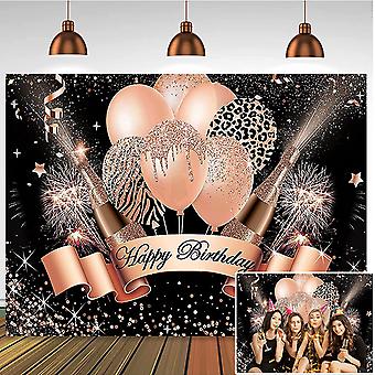 ICG Geburtstagskarte Für Die Frau – Mit Luftballons & Champagner – Roségold Folie – Hochwertige Glückwunschkarte Für Sie