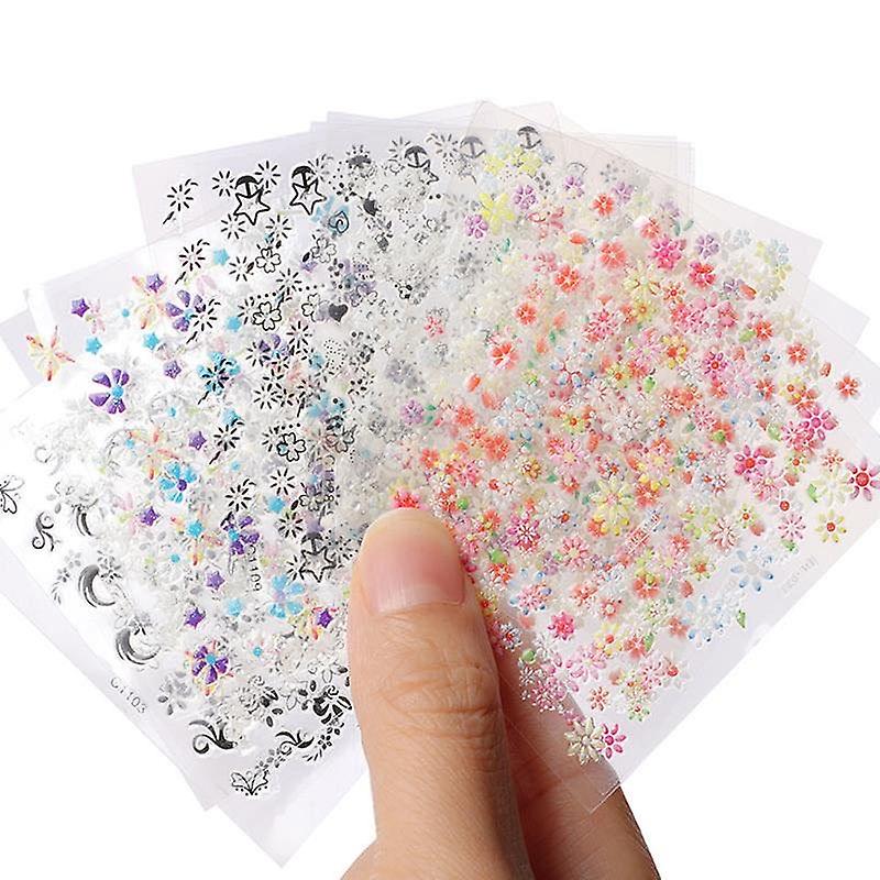 10 folhas de decorações auto-adesivas do prego